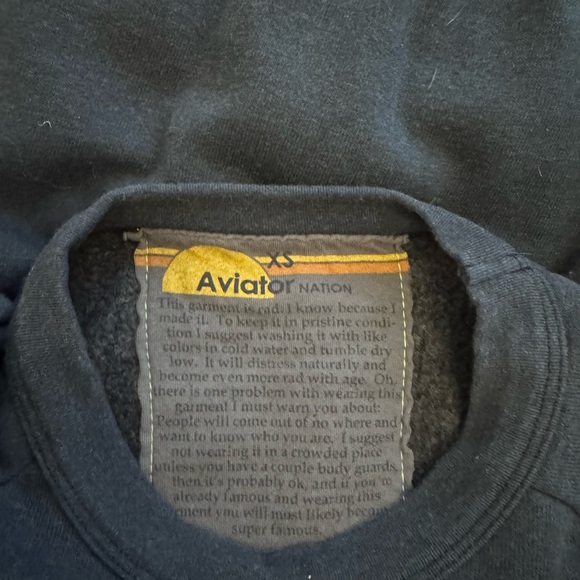 Aviator Nation Charcoal/Gold Bolt Crew - XS - Picture 4 of 4